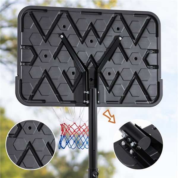 Yaheetech Height Adjustable Metal Portable FullSize Basketball Hoop